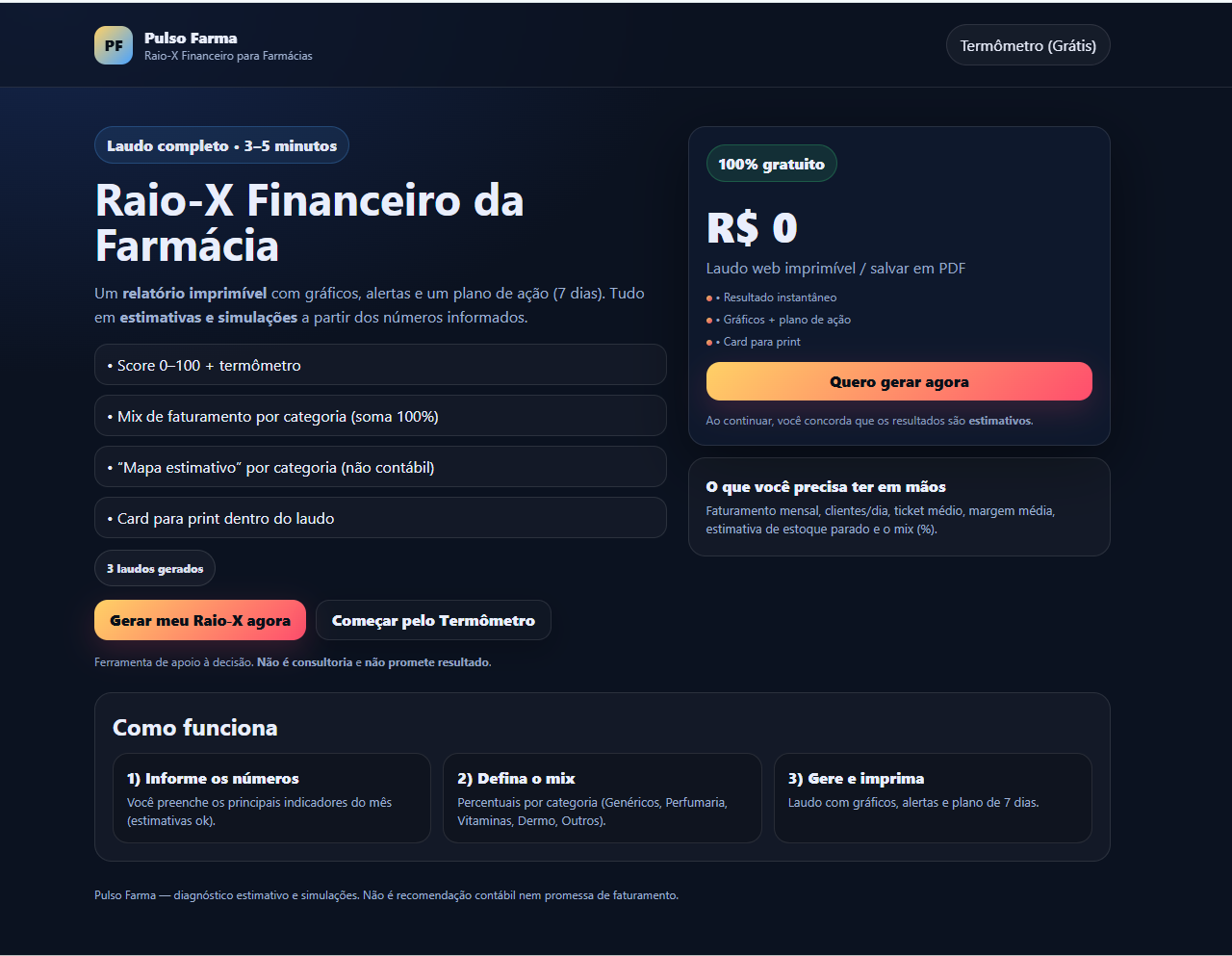 Pulso Farma - Raio-X financeiro para farmácias